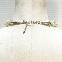 Load image into Gallery viewer, Spool Knit Wire Necklace with large white glass pearls