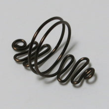 Load image into Gallery viewer, Antique Copper Squiggles Adjustable Wire Ring