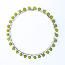 Load image into Gallery viewer, Silver bangle bracelet wrapped with green aventurine gemstones
