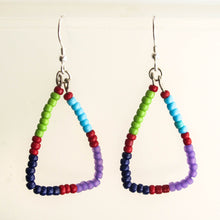 Load image into Gallery viewer, Color-Blocked Beaded Triangle Earrings