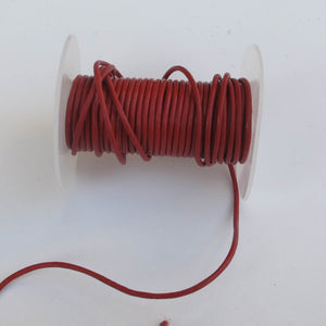 Red Round Leather Cord, 2mm. 