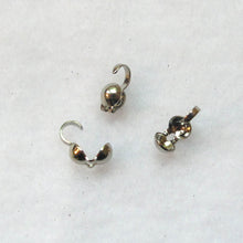 Load image into Gallery viewer, Antique silver clamshell bead tips with loop