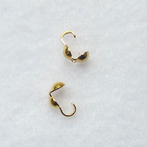 Gold clamshell bead tips with loop