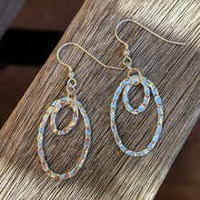 Load image into Gallery viewer, Hammered Silver Double Oval Hoop Earrings