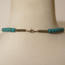 Load image into Gallery viewer, 3 Layered Beaded Necklace turquoise, lobster claw clasp