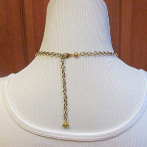 6-Loop Gold Pearl Necklace on chain with lobster claw clasp