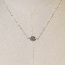 Load image into Gallery viewer, Tiny Single Gemstone Necklace - Labradorite