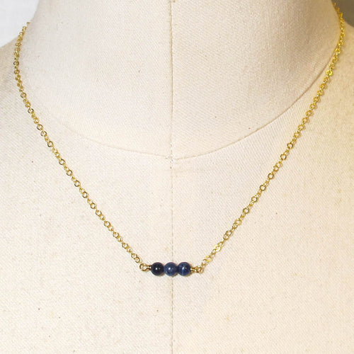 Tiny Gemstone Necklace - Lapis Lazuli