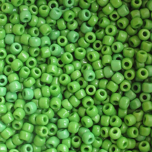Opaque Jade Green Seed Beads, Size #8