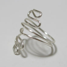 Load image into Gallery viewer, Silver Squiggles Adjustable Wire Ring