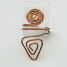 Load image into Gallery viewer, Copper Products Spiral/Triangle Adjustable Wire Ring 