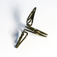 Load image into Gallery viewer, Double Triangles Adjustable Wire Ring in Antique Brass