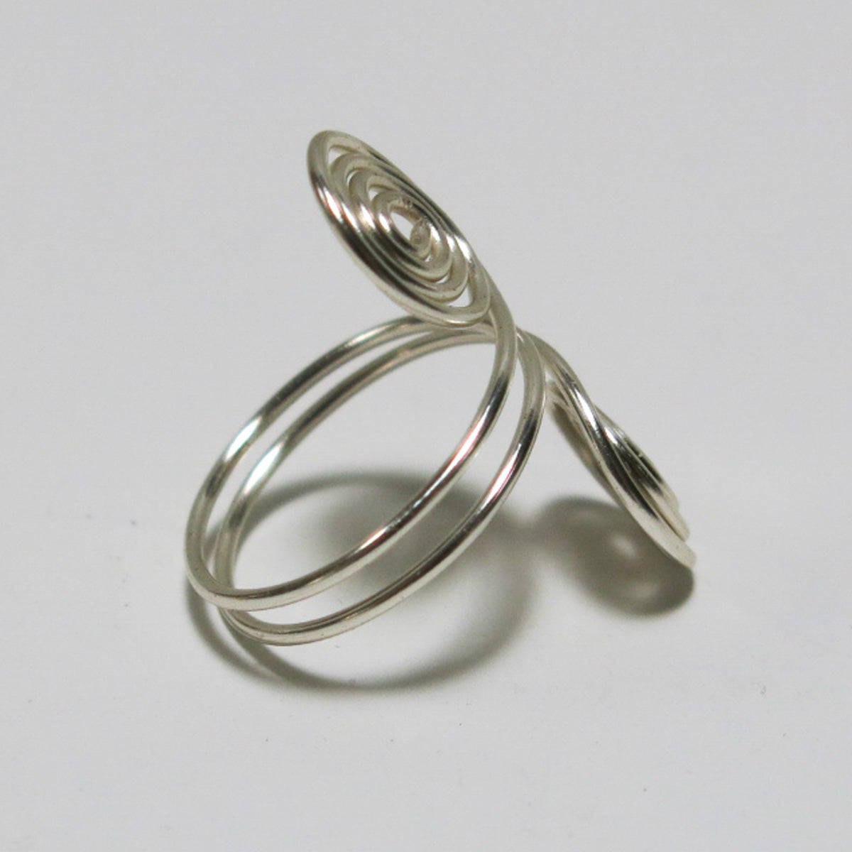 Double Spirals Adjustable Wire Ring (click for other colors