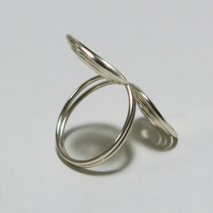 Silver Double Spirals Adjustable Wire Ring