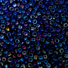 Load image into Gallery viewer, Rainbow Opaque Cobalt Seed Beads, Size #8