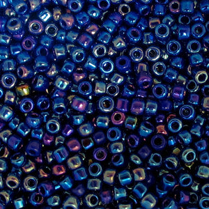 Rainbow Opaque Cobalt Seed Beads, Size #8