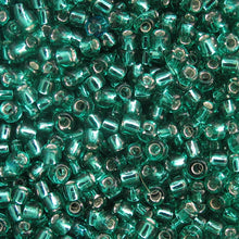 Load image into Gallery viewer, Silver-Lined Green Seed Beads, Size #6 
