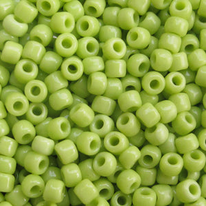 Opaque LIme Green Seed Beads, Size #6 