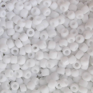 Matte White Seed Beads, Size #6 