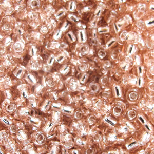 Silver-Lined Pink Seed Beads, Size #6 