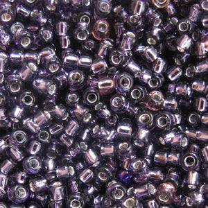 Silver-Lined Lilac Seed Beads, Size #6 