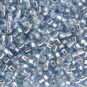 Silver-lIned Light Blue Seed Beads, Size #6 