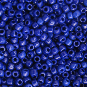 Opaque Dark Blue Seed Beads, Size #6 