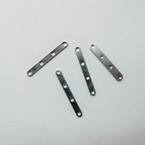 Silver Spacers, Metal, 4-Hole 