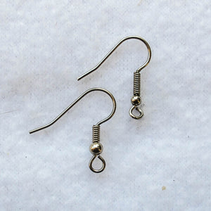 French Hook Earring Wires, Antique Silver