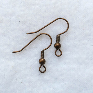 French Hook Earring Wires, Antique Copper