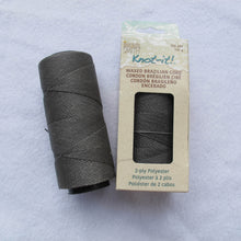 Load image into Gallery viewer, Knot-it! Brazilian waxed polyester cord .7mm 100 grams gray