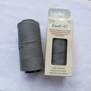 Knot-it! Brazilian waxed polyester cord .7mm 100 grams gray