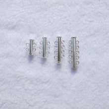 Load image into Gallery viewer, Silver Multi-Strand Slide-Lock Clasps with Horizontal Loops
