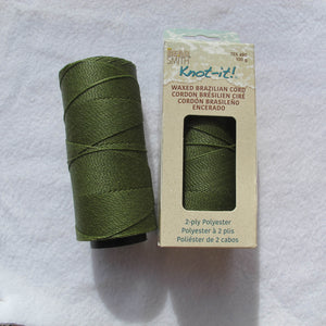 Knot-it! Brazilian waxed polyester cord .7mm 100 grams olive green