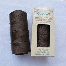 Load image into Gallery viewer, Knot-it! Brazilian waxed polyester cord .7mm 100 grams dark brown