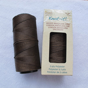 Knot-it! Brazilian waxed polyester cord .7mm 100 grams dark brown