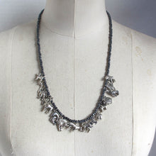 Load image into Gallery viewer, Hematite Seed Bead Necklace with Animal Charms