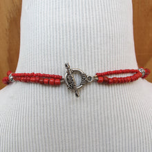 Load image into Gallery viewer, 3-Tier Seed Bead Necklace with Silver Accents (Click for color choices)
