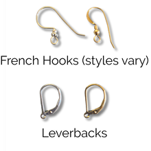 Load image into Gallery viewer, Fench hooks and leverbacks earring wires