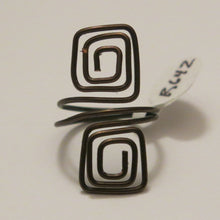Load image into Gallery viewer, Double Squares Adjustable Wire Ring in Antique Copper