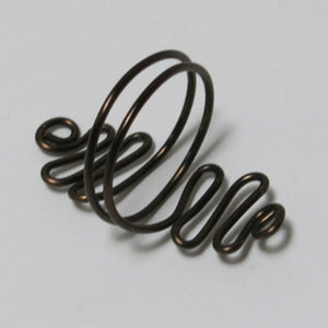 Antique Copper Squiggles Adjustable Wire Ring