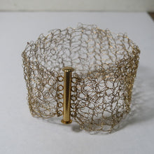 Load image into Gallery viewer, Hand-Crocheted Gold Wire Bracelet with Slide-Lock Clasp
