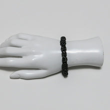 Load image into Gallery viewer, Black Byzantine Weave Chain Maille Bracelet with toggle clasp
