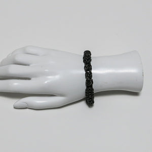 Black Byzantine Weave Chain Maille Bracelet with toggle clasp