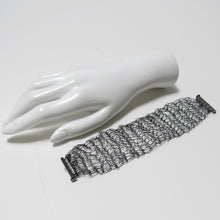 Load image into Gallery viewer, Hand-Crocheted Black Wire Bracelet with Hematite Slide-Lock Clasp