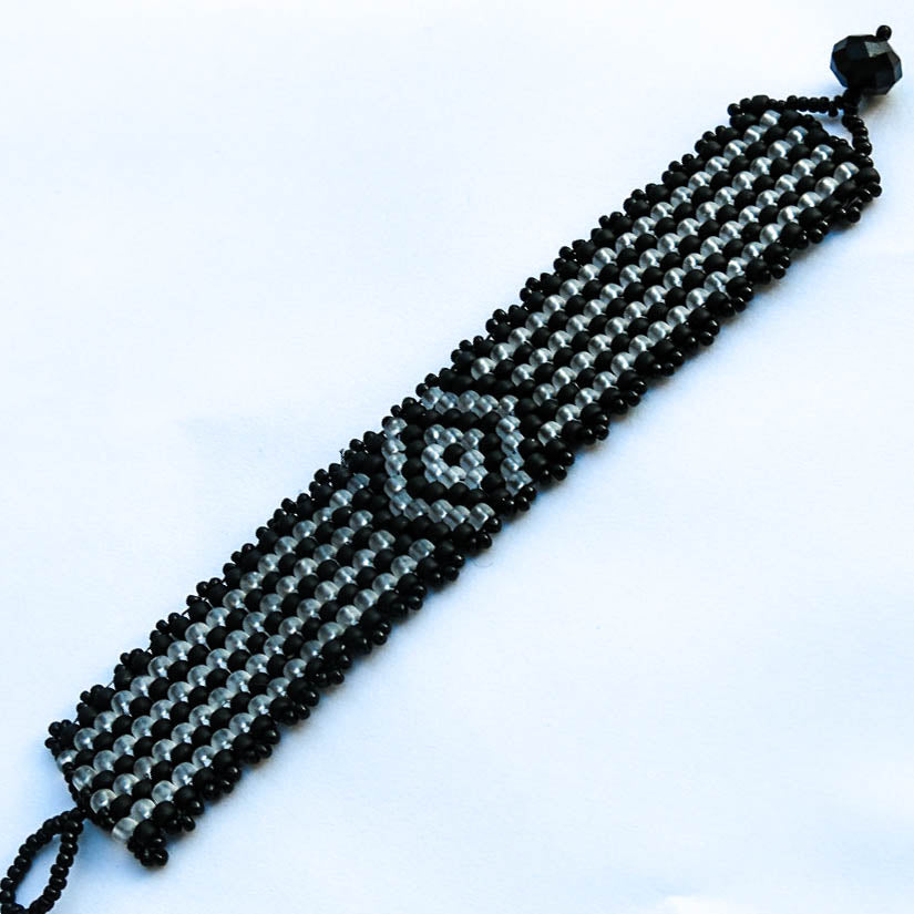 Black and White Odd Count Peyote Bracelet
