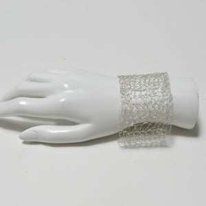 Hand-Crocheted Wire Bracelet with Slide-Lock Clasp