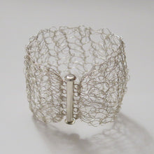 Load image into Gallery viewer, Hand-Crocheted Wire Bracelet with Slide-Lock Clasp