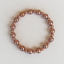 Load image into Gallery viewer, Stretchy Bracelet with Small &amp; Large Round Metal Beads