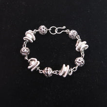 Load image into Gallery viewer, Silver_Overlay_and_Pewter_Orbit_Bracelet_with_handmade_clasp
